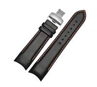 ROWCES 22mm 23mm 24mm Leather Watchband Curved End Watch Replacement Wristbands for Men's Watch Accessories, 24mm