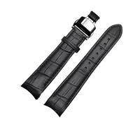 ROWCES Leather Watch Bracelet Curved End Watch Strap 20mm 21mm 22mm Watch Replacement Wristband, 20mm