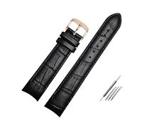 ROWCES Leather Watch Bracelet Curved End Watch Strap 20mm 21mm 22mm Watch Replacement Wristband, 20mm