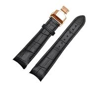 ROWCES Leather Watch Bracelet Curved End Watch Strap 20mm 21mm 22mm Watch Replacement Wristband, 20mm