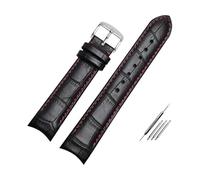 ROWCES Leather Watch Bracelet Curved End Watch Strap 20mm 21mm 22mm Watch Replacement Wristband, 20mm