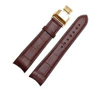 ROWCES Leather Watch Bracelet Curved End Watch Strap 20mm 21mm 22mm Watch Replacement Wristband, 20mm