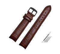 ROWCES Leather Watch Bracelet Curved End Watch Strap 20mm 21mm 22mm Watch Replacement Wristband, 20mm