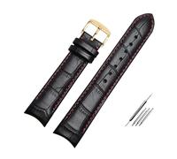 ROWCES Leather Watch Bracelet Curved End Watch Strap 20mm 21mm 22mm Watch Replacement Wristband, 21mm