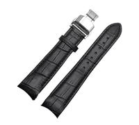ROWCES Leather Watch Bracelet Curved End Watch Strap 20mm 21mm 22mm Watch Replacement Wristband, 21mm