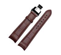 ROWCES Leather Watch Bracelet Curved End Watch Strap 20mm 21mm 22mm Watch Replacement Wristband, 21mm