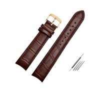 ROWCES Leather Watch Bracelet Curved End Watch Strap 20mm 21mm 22mm Watch Replacement Wristband, 21mm