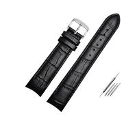 ROWCES Leather Watch Bracelet Curved End Watch Strap 20mm 21mm 22mm Watch Replacement Wristband, 21mm
