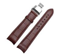 ROWCES Leather Watch Bracelet Curved End Watch Strap 20mm 21mm 22mm Watch Replacement Wristband, 22mm