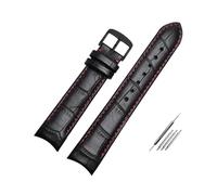 ROWCES Leather Watch Bracelet Curved End Watch Strap 20mm 21mm 22mm Watch Replacement Wristband, 22mm