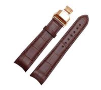 ROWCES Leather Watch Bracelet Curved End Watch Strap 20mm 21mm 22mm Watch Replacement Wristband, 22mm