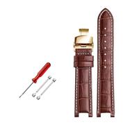 ROWCES Leather Watch Wristband 22 * 13mm / 20 * 11mm Notched Watch Strap Men's Watch Accessories, 20mm - 11mm