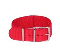ROWCES Nylon Stripe Woven Watchband 14mm Waterproof Canvas Watch Strap Watch Replacement Wristband, Red, 14mm
