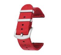 ROWCES Nylon Watch Band Quick Release Watch Wristband 18mm 20mm 22mm 24mm Waterproof Canvas Watch Strap, Red, 22mm