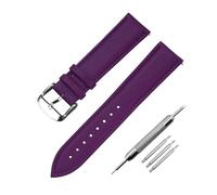 ROWCES Soft Leather Watch Strap 12mm - 22mm Watch Replacement Wristband Men's and Women's Watch Accessories, Purple, 20mm