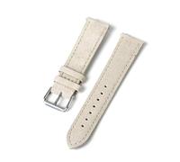 ROWCES Soft Suede Leather Watch Band 18mm 20mm 22mm 24mm Quick Release Watch Wristband, Beige, 18mm