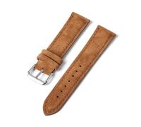 ROWCES Soft Suede Leather Watch Band 18mm 20mm 22mm 24mm Quick Release Watch Wristband, Brown, 22mm