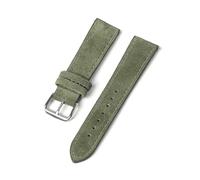 ROWCES Soft Suede Leather Watch Band 18mm 20mm 22mm 24mm Quick Release Watch Wristband, Green, 20mm