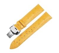 ROWCES Universal Leather Watch Strap Ostrich Pattern Leather Watch Wristband 12mm - 24mm Watch Replacement Accessories, 22mm