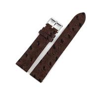 ROWCES Vintage Leather Watchband 16mm-24mm Watch Wristband Ostrich Pattern Quick Release Watch Strap, Coffee, 22mm