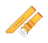 ROWCES Vintage Leather Yellow Watchband 20mm 22mm 24mm 26mm Handmade Watch Strap Men's Watch Accessories, 22mm