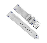 ROWCES Vintage Soft Suede Leather Watch Strap 20mm Handmade Stitched Leather Gray Watchband Quick Release Watch Band, 20mm