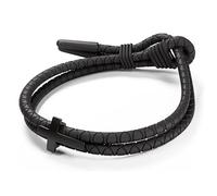 Rowdy Parrot FlexTech Adjustable Silicone Braided Rope Bracelet for Men - Waterproof, Sweatproof, One Size Fits All - Featuring Religious Christian Jesus Cross Design, One size, Silicone