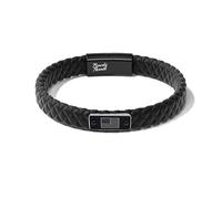 Rowdy Parrot Spartan Genuine StormSilk™ Tactical Rubber Bracelet with Stainless Steel USA Flag & Magnetic Closure - Supports Pairing Military Veterans & K-9 Dog Companions, L/XL, Silicone, no gemstone