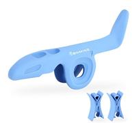 ROWELL Violin Bow Holder for Practice- Silicone Hand Position Corrector Non-Slip Teaching Tool for Beginners Students Improve Bow Grip & Posture Violin Teaching Aid With 2 Bow Stopper Blue