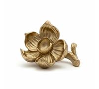 rowen homes Lillia Gold Flower Ornament (21×13cm) - Decorative Radiant Petal Metallic Sculpture for Shelf, Table, Office or Living Room, Modern Book Topper Home Decor - Luxury Interiors
