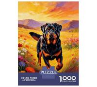 Rowena Dog Running in The Wilderness Jigsaw Puzzles for Adults Kids Puzzles 1000 Pieces Educational Games for Adults Gifts 38x26cm/1000pcs