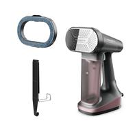 Rowenta DR8865 Pure Force 3-in-1 Steamer & Iron, DR8865U1, Black and Pink | 40% larger soleplate, 300% more steam, 5 settings, Reversible pad system, 7.1 oz tank, 12 min autonomy, Auto-off
