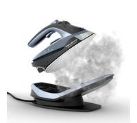 Rowenta Freemove Cordless Iron with Steam, 1600 Watts, Stainless Steel Soleplate, Rapid Heating, Portable Steamer for Clothes, Rechargeable for Wireless Ironing, Handheld Steamer Iron, Blue, DE6730