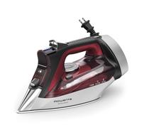 Rowenta, Iron, Focus Excellence Stainless Steel Soleplate Steam Iron for Clothes, Retractable Cord, 400+ Microsteam Holes, Powerful steam, LED Display, 1750 W Ironing Clothes, Cordreel, Red DW5433