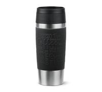 Rowenta Tefal Travel Mug Classic Black, Comfort Screw Lid, Quick Press, Soft-Touch Sleeve, Travel-Ready, Reusable, 100% Leak-Proof, Keeps Drinks Cold (8 hrs) and Hot (4 hrs), 360° Drinking, N2020210