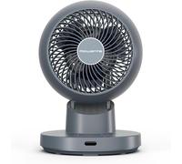 Rowenta Turbo Swift Compact Small Table Fan, Multi-Directional Swivel Function, Up to 50% Energy Saving, 12 Speed Levels, 12h Timer, Compact Design, Extremely Quiet, Blue, QV2540F0