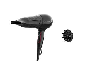 Rowenta x Karl Lagerfeld CV591L Powerline Hair Dryer, 2100 Watt, Ion Booster, Energy-Saving Motor, Cold Air Button, 6 Speed/Temperature Settings, Thermal Control, Black/Red