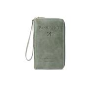 Rowgins Multi-Functional RFID Passport Wallet: Passport Holder for Travel Essentials - Wallet Cover Case for Travel Women and Men Must Haves Accessories, Green, Modern