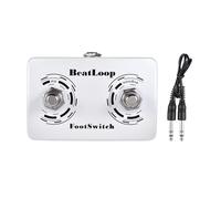 Rowin Beatloop Dual Footswitch Zinc Alloy Compact Guitar Effect Pedal Controller For Beatloop Recorder With 6.35Mm Cable And Dual Switch For Live Shows Music Production And Rehears
