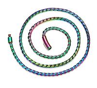 ROWIN&CO 6mm Multi-Color Chain Necklace Rainbow Stainless Steel Diamond Cut Miami Curb Cuban Link Necklace, Nickel-free, Colorful Chains, Hip hop Jewelry Choker Chain, 18-35 inch, 6mm, Metal, steel
