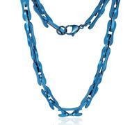 ROWIN&CO Handmade Men's Chain Stainless Steel 8mm Novelty Bone Paperclip Link Necklace Black/Blue/Rainbow Chains for Men Women Choker Jewelry Hip hop Miami Links 16"-30", 18 Inch, Stainless Steel