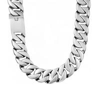 ROWIN&CO Jewelry Huge 32mm Chunky Chain Necklace Heavy Sturdy 316L Stainless Steel Hip Hop Punk Fashion Party Gift for Men Women Cuban Chain, 8.66-35 Inch, 20 inch, Stainless Steel, No Gemstone