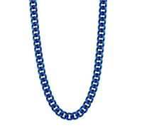 ROWIN&CO Men's Miami Cuban Link Chain 8/12/14mm Stainless Steel Blue Plated Chain Necklace, Hypoallergenic Hip Hop Jewelry, 20-30 Inch, Gift Box, L, Stainless Steel, No Gemstone