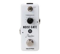 Rowin LEF-319 Noise Gate Pedal for Electric Guitar with Hard/Soft Modes, Noise Killer Effect, Zinc Alloy Housing, White - Compatible with 9V DC Power Supply
