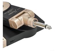 Rowin WS-20 2.4G Wireless Guitar Transmitter Receiver Set, Rechargeable 1100mAh System with 30M Range, Rotatable 1/4" Jack for Guitar(GOLD)