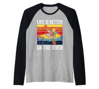 Rowing Canoe Kajak | Rower | Life is Better On The River Raglan Baseball Tee