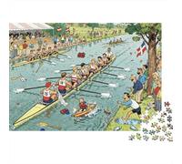 Rowing Club Regatta Chaos Wooden Jigsaw Puzzle Waterproof 1000 Piece Puzzles for Adults Challenging And Brainteasing Home Decoration