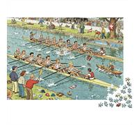 Rowing Club Regatta Chaos Wooden Jigsaw Puzzle Waterproof 1000 Piece Puzzles for Adults Challenging And Brainteasing Educational Games