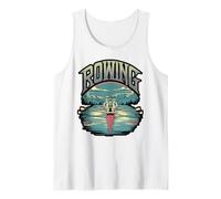 Rowing Crew Team Oarsmen Silhouette Design Tank Top