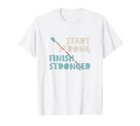 Rowing Crew Team Start Strong Finish Stronger Value Graphic T-Shirt, Men, White, XL